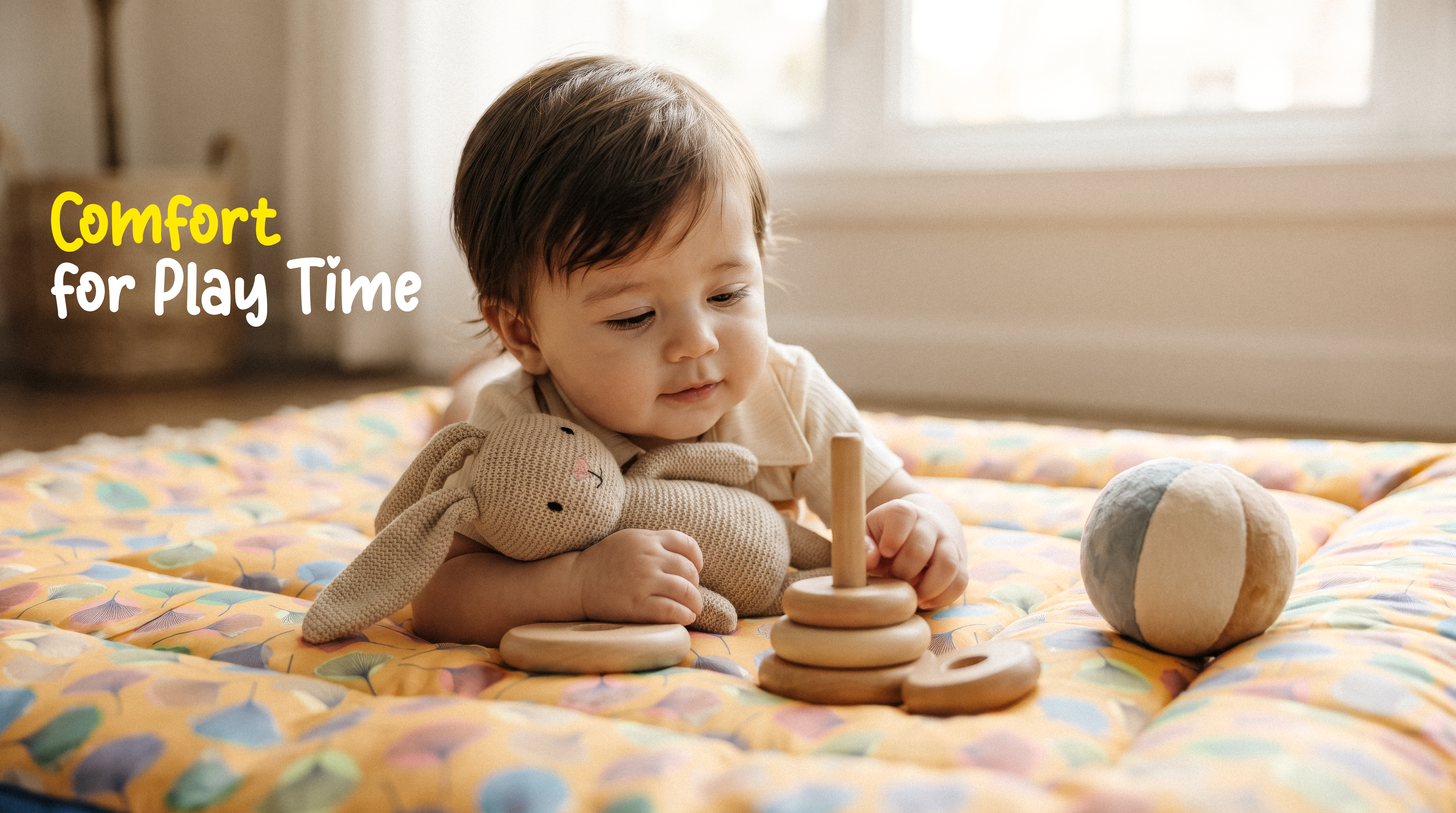 Play time on a Singular quilted mat